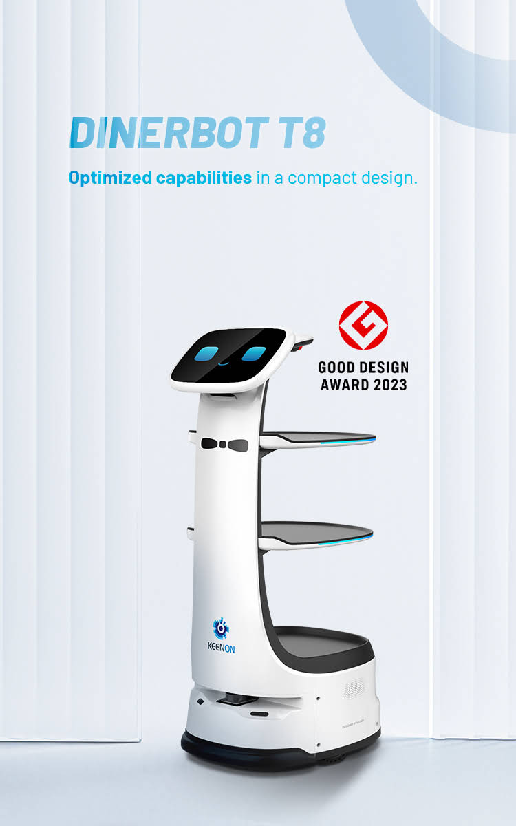 Robot serveur restaurant KEENON Dinerbot T8 - service autonome en salle