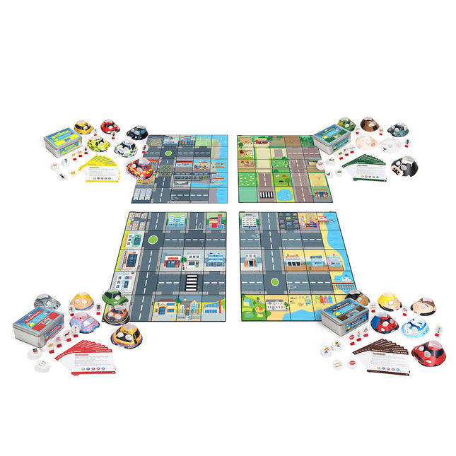 Tapis d'activités Bee-Bot et Blue-Bot avec un robot en déplacement