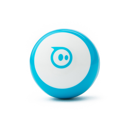 Robot éducatif Sphero Mini bleu sur fond blanc