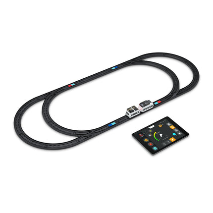 Circuit complet du Intelino Smart Train avec sa locomotive et ses rails