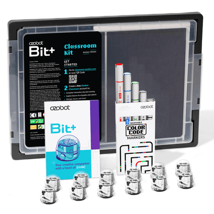 Kit classe Ozobot Bit+ avec ses 12 robots, sa valise et ses accessoires