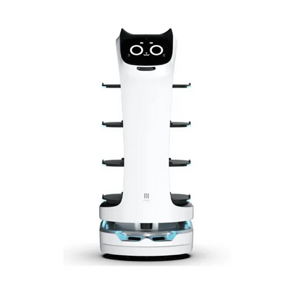 Pudu BellaBot robot serveur design bionique chat vue officielle