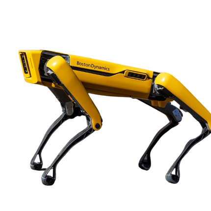 Boston Dynamics Spot - robot quadrupède jaune avec payload capteurs